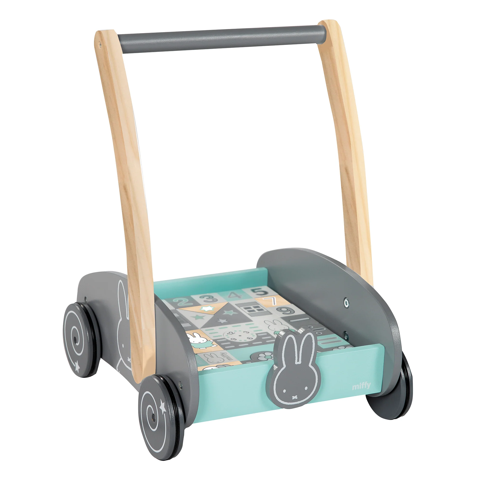 Schiebewagen 'miffy®' mit 35-teiligem Bauklötze-Set, Holz natur & lackiert, Griffhöhe: 45cm - Image 3