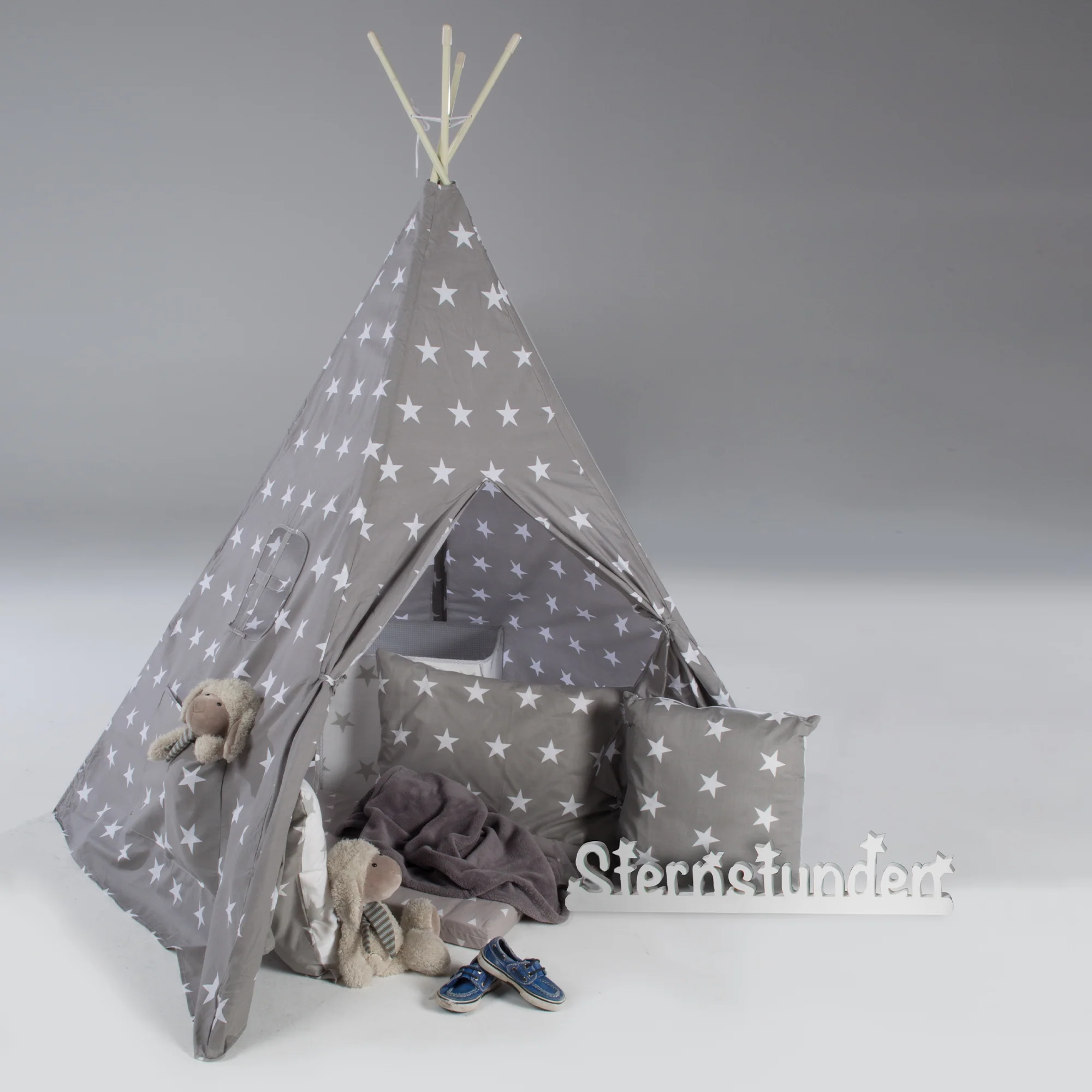 Spielzelt 'Little Stars', Bodenunterlage & Tragetasche, Wigwam für Kinderzimmer & Outdoor - Image 8