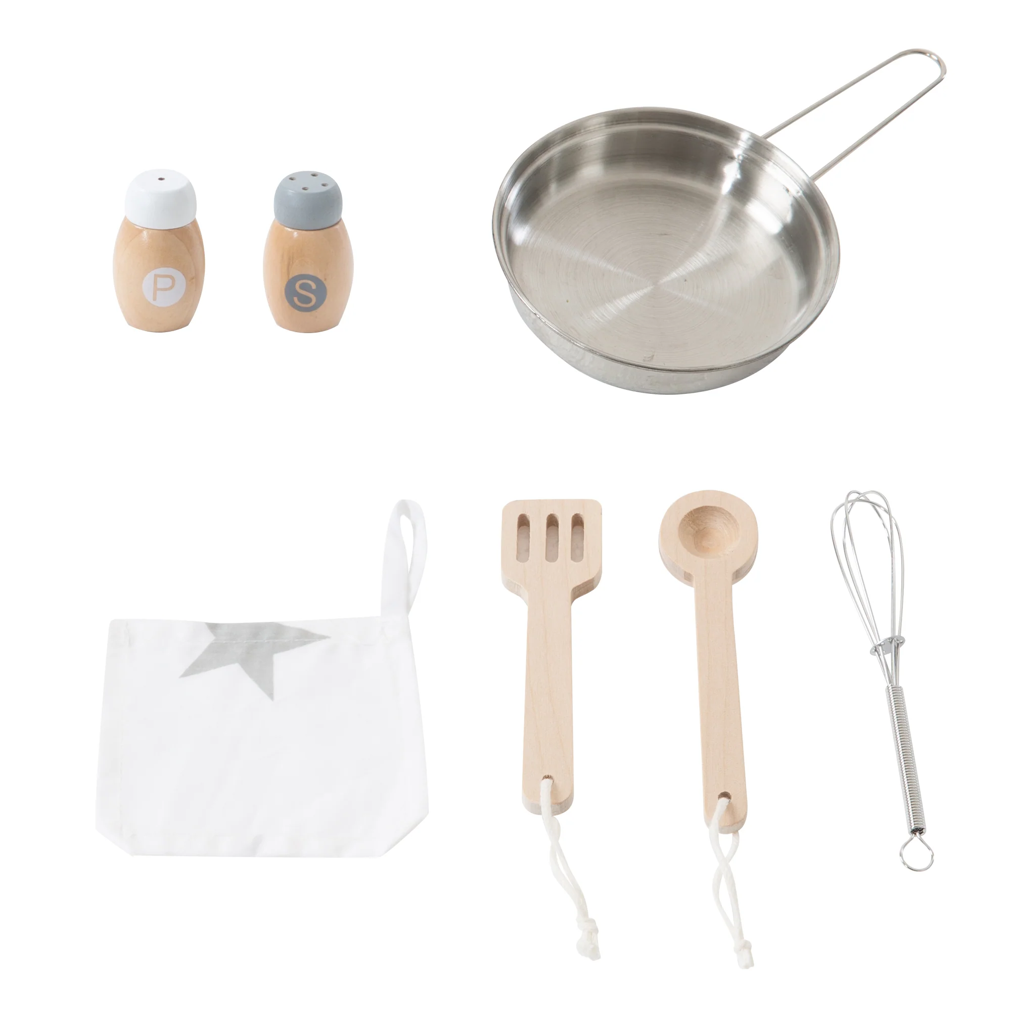 Spielküche weiß/natur/rosa mit 2 Kochstellen, Spüle, Wasserhahn & Zubehör - Image 10