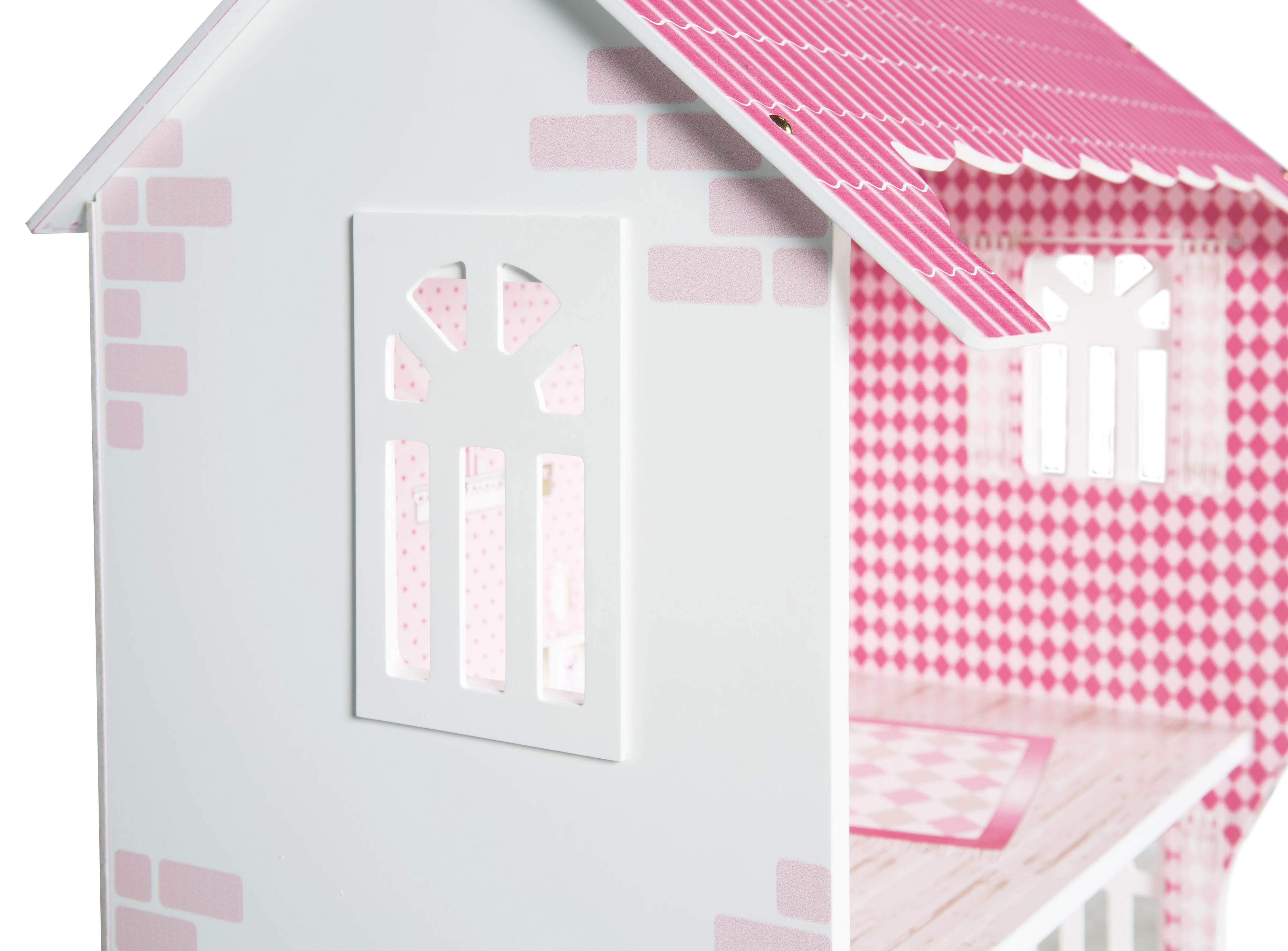 Puppenhaus & Spielregal inkl. Aufbewahrungsbox für Spielzeug, rosa/weiß - Image 4