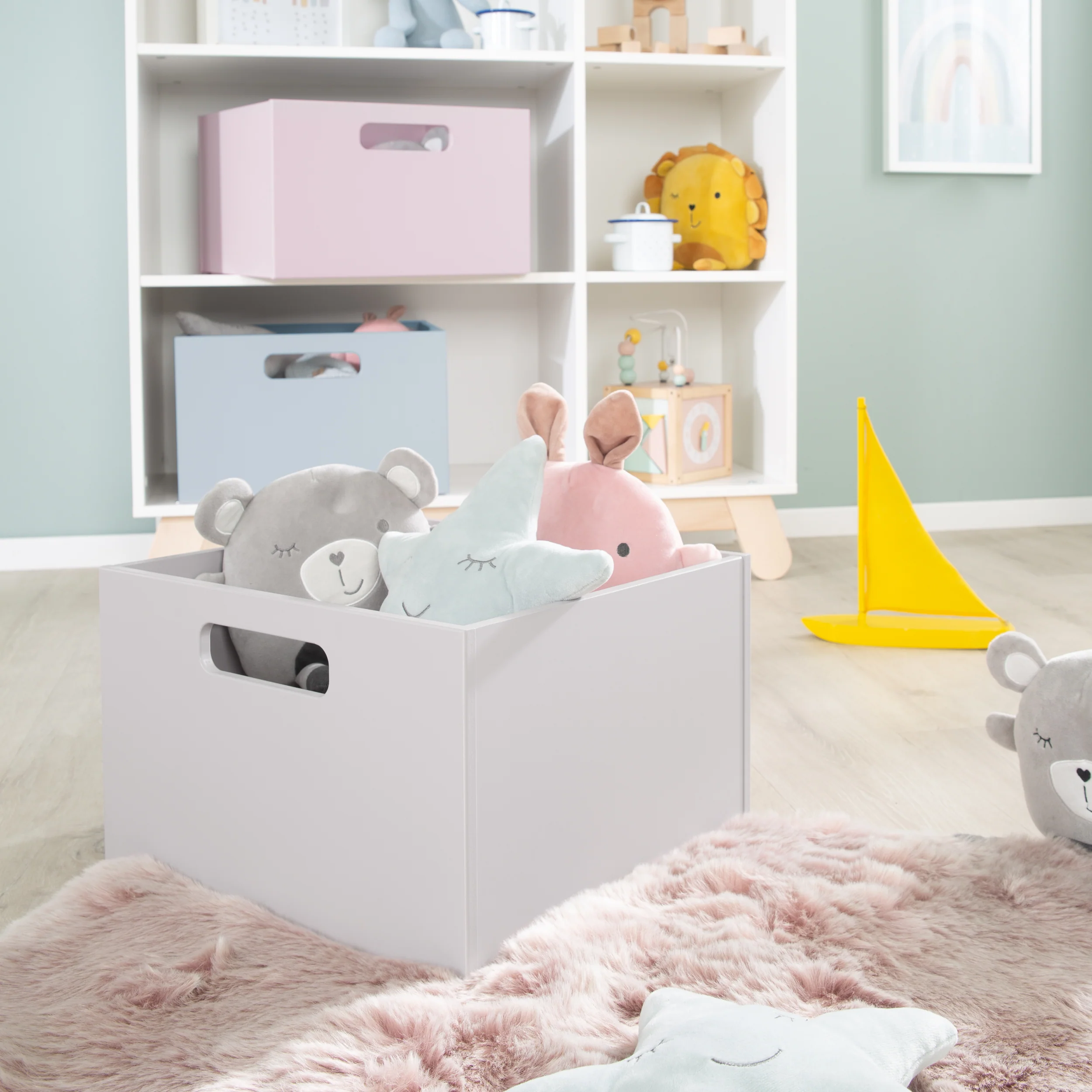 Aufbewahrungsbox für Kinderzimmer, Stauraum für Spielzeug, Deko, grau - Image 8