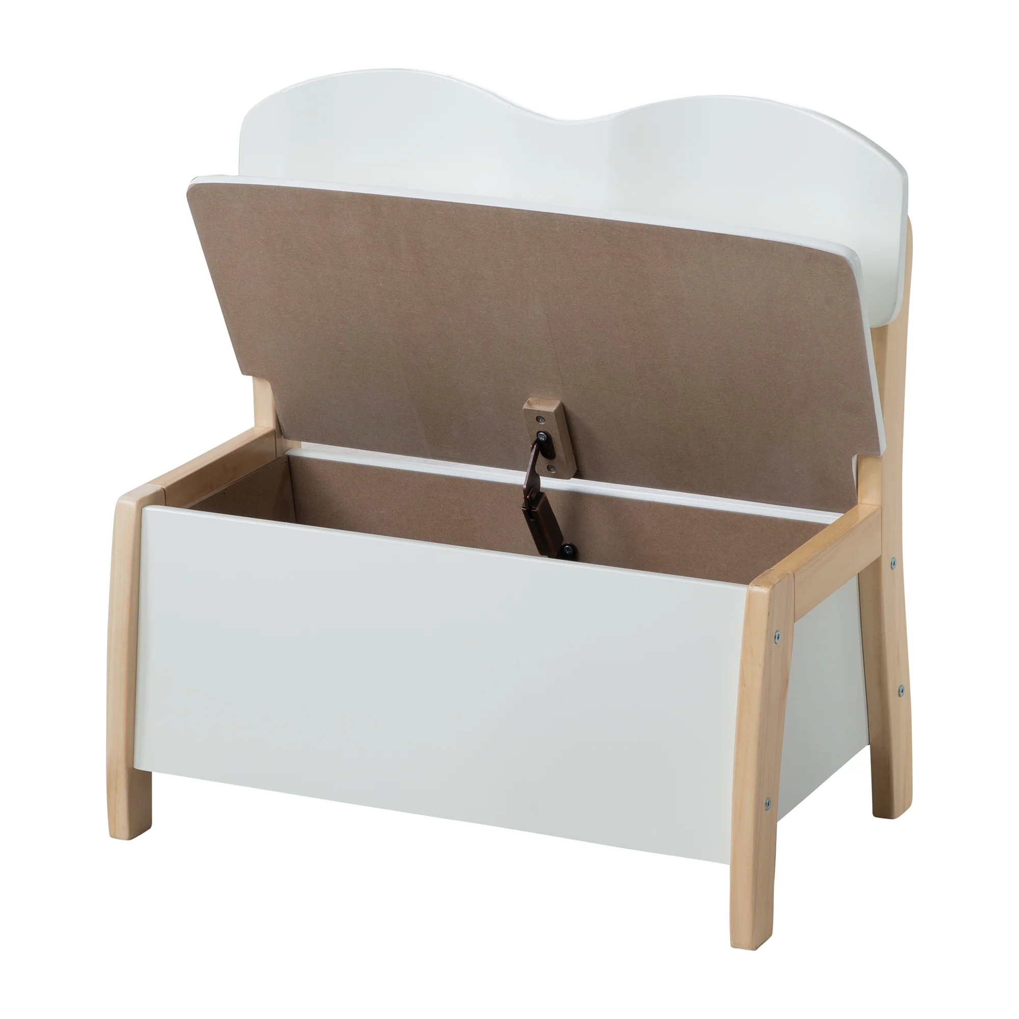 Kindertruhenbank aus Massivholz & MDF gefertigt, Rücken- & Sitzfläche weiß lackiert - Image 3