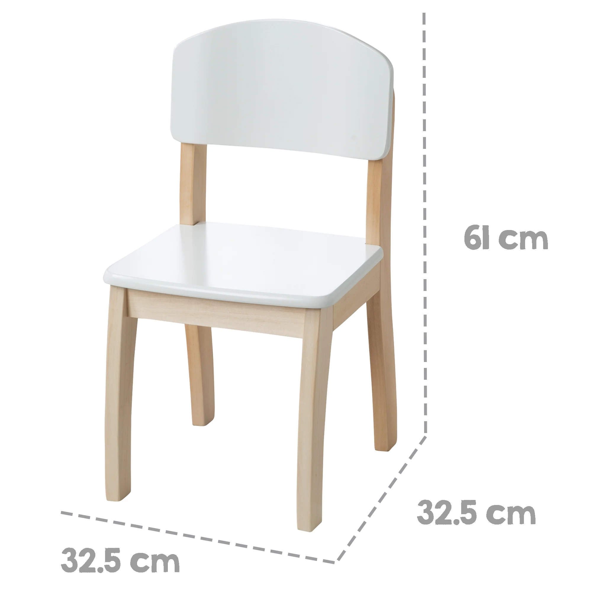 Kinderstuhl mit Lehne, weiß lackiert, HxBxT: 61,5 x 33 x 33,5 cm, Sitzhöhe 31,5 cm - Image 3