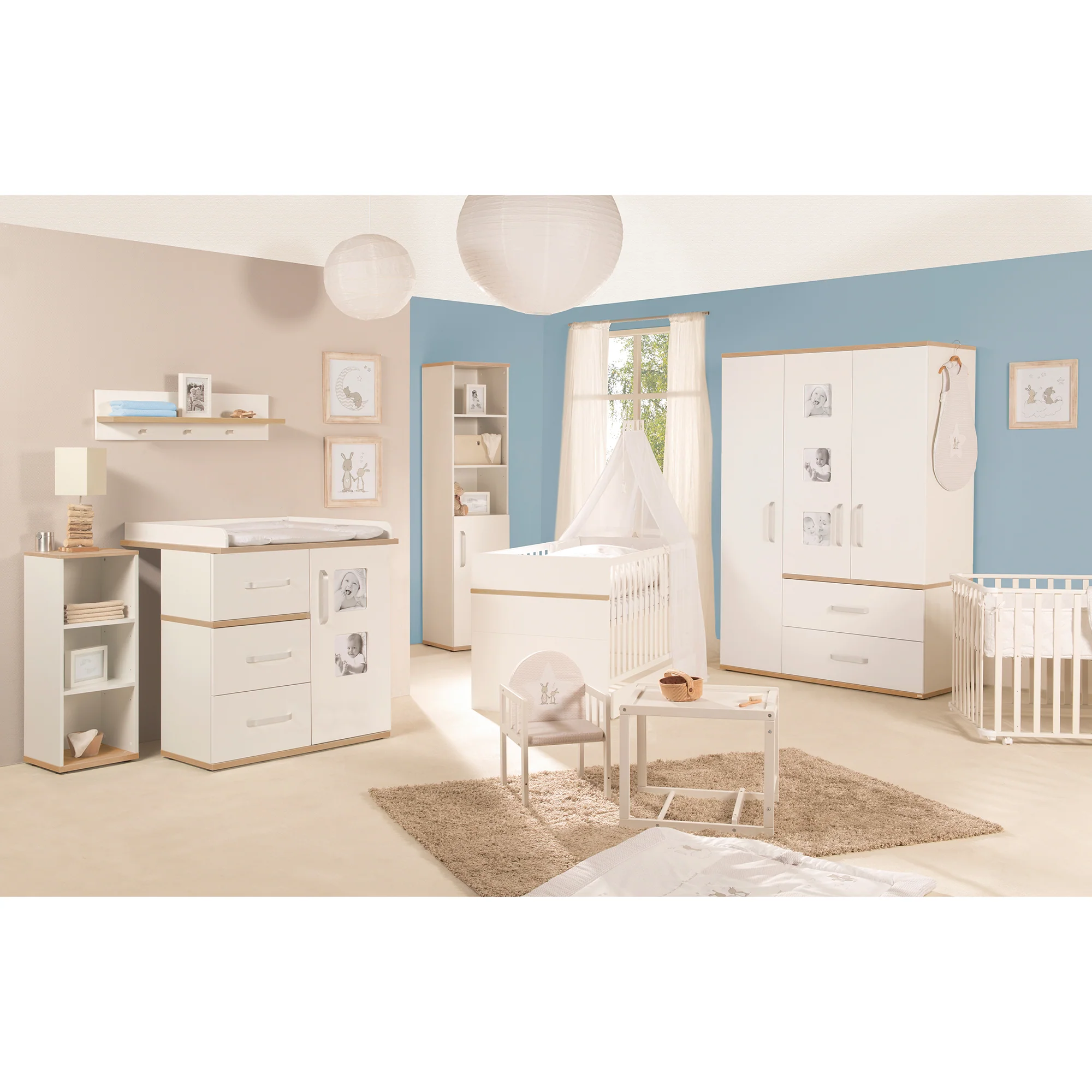 Kleiderschrank 'Pia', 3-türig, inkl. 3 Bilderrahmen, Baby- & Kinderzimmer, Eiche 'San Remo' - Image 4