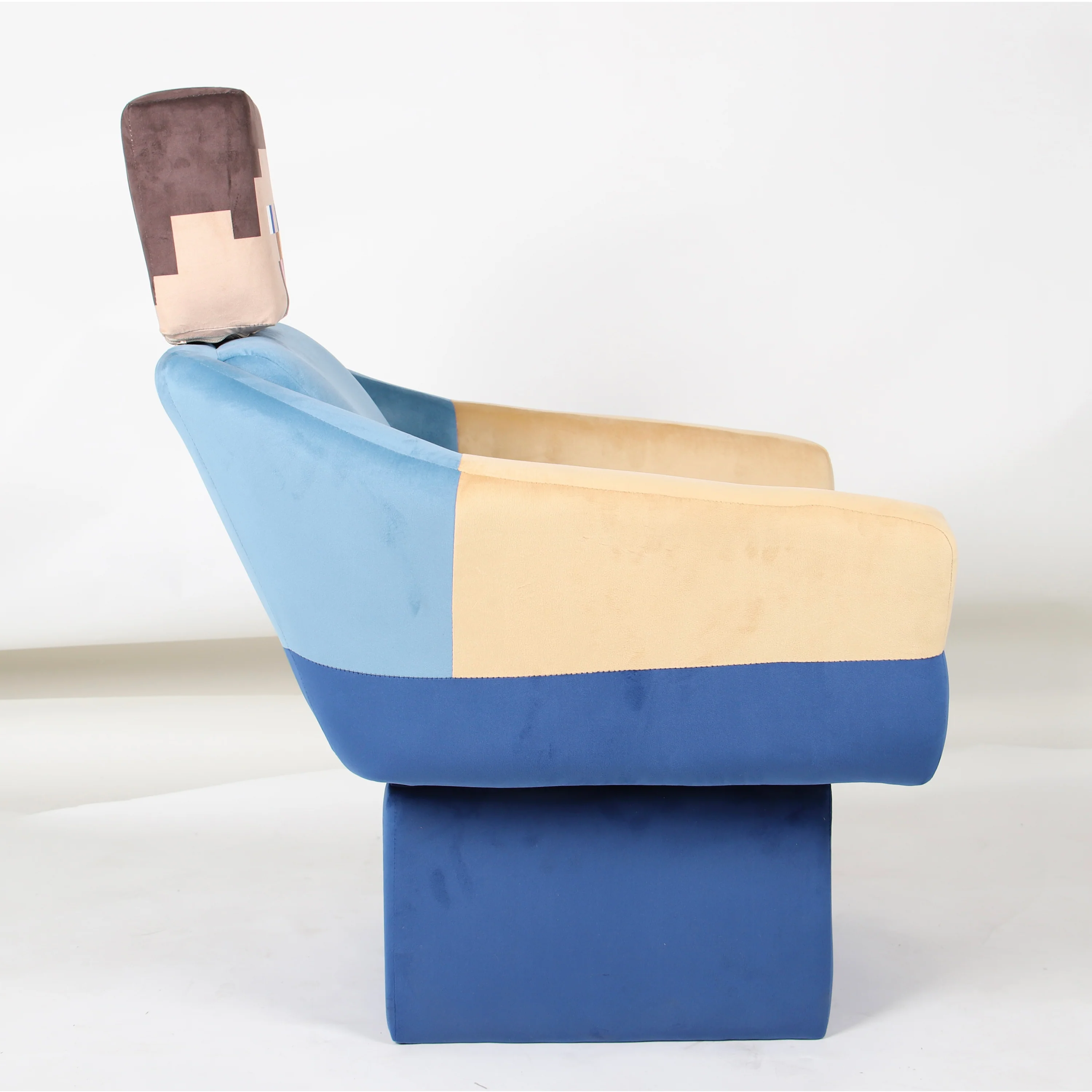 Drehsessel 'Minecraft' - Design Steve mit Arm- & Kopfstütze - Blau / Beige - Image 5