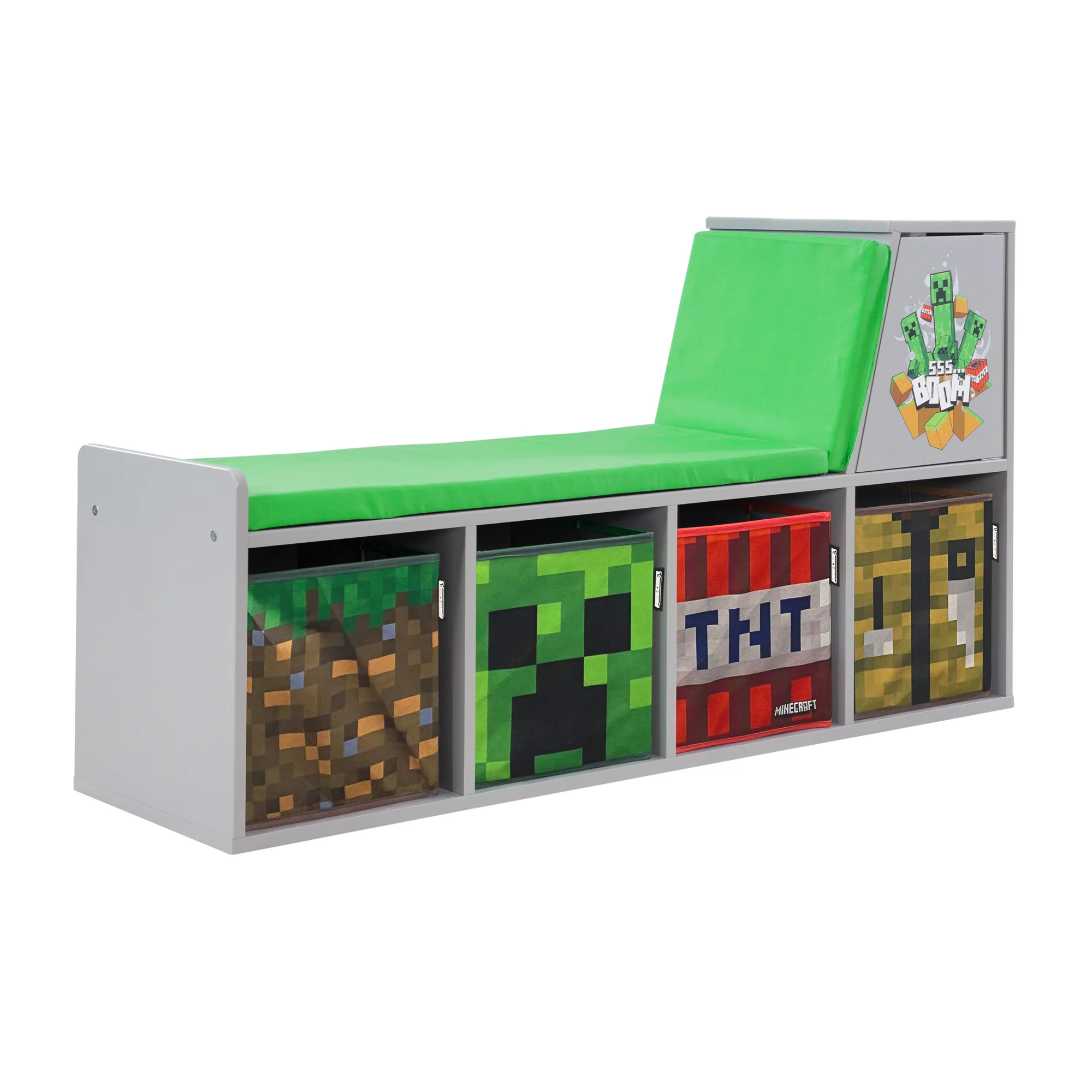 Lese-Sitzbank 'Minecraft' mit Sitzkissen und Stauraumboxen