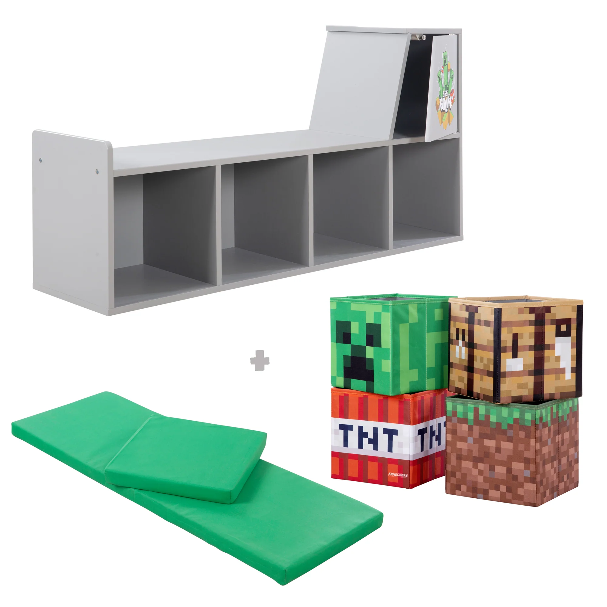 Lese-Sitzbank 'Minecraft' mit Sitzkissen und Stauraumboxen - Image 3