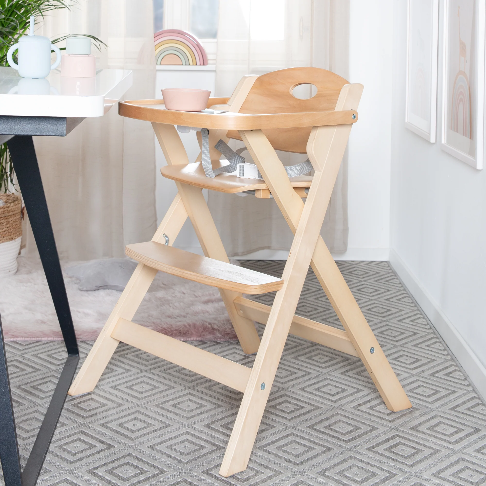 Klapphochstuhl 'Fold Up Smart' - platzsparend & klappbar, Baby- & Kinderhochstuhl, Holz natur - Image 2