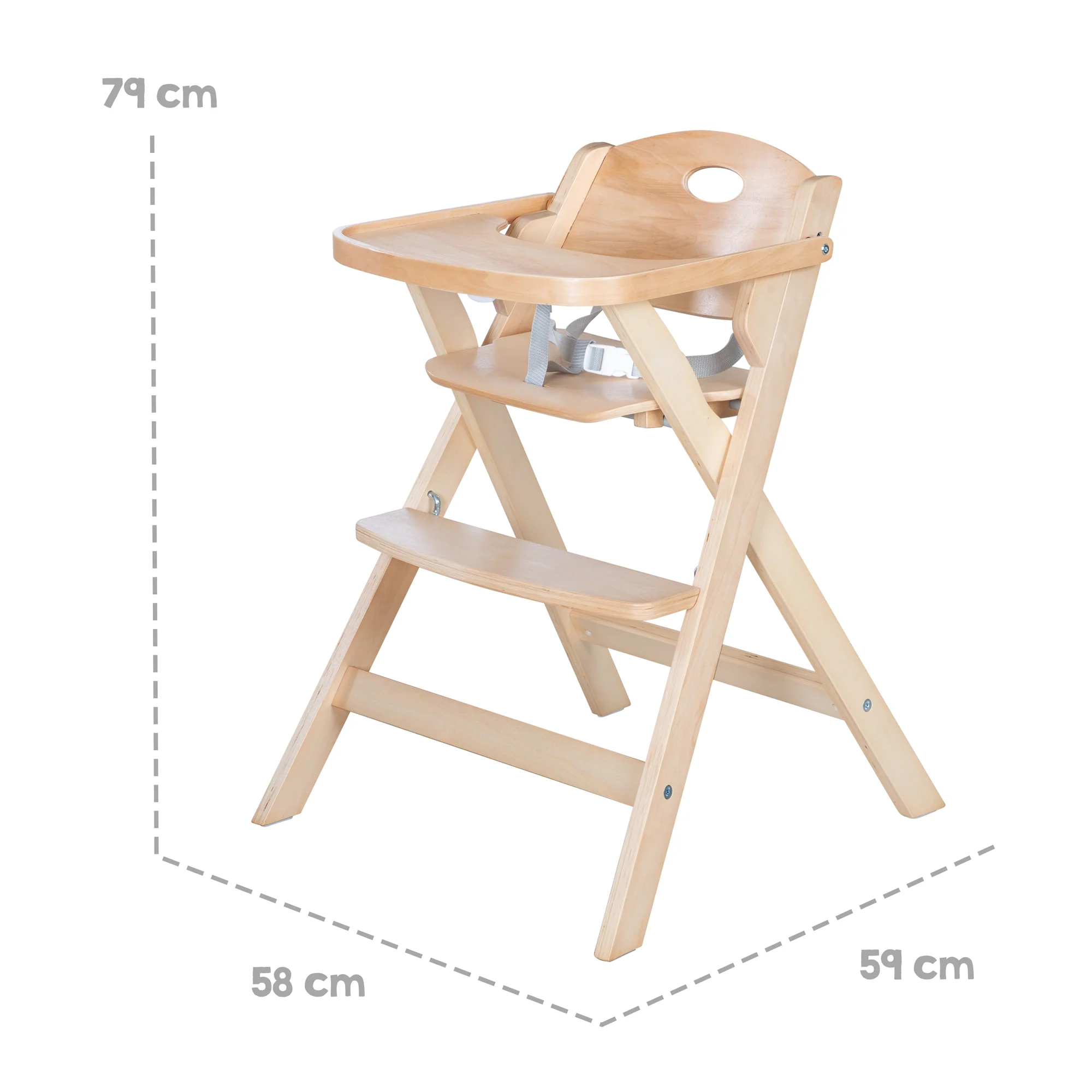 Klapphochstuhl 'Fold Up Smart' - platzsparend & klappbar, Baby- & Kinderhochstuhl, Holz natur - Image 3