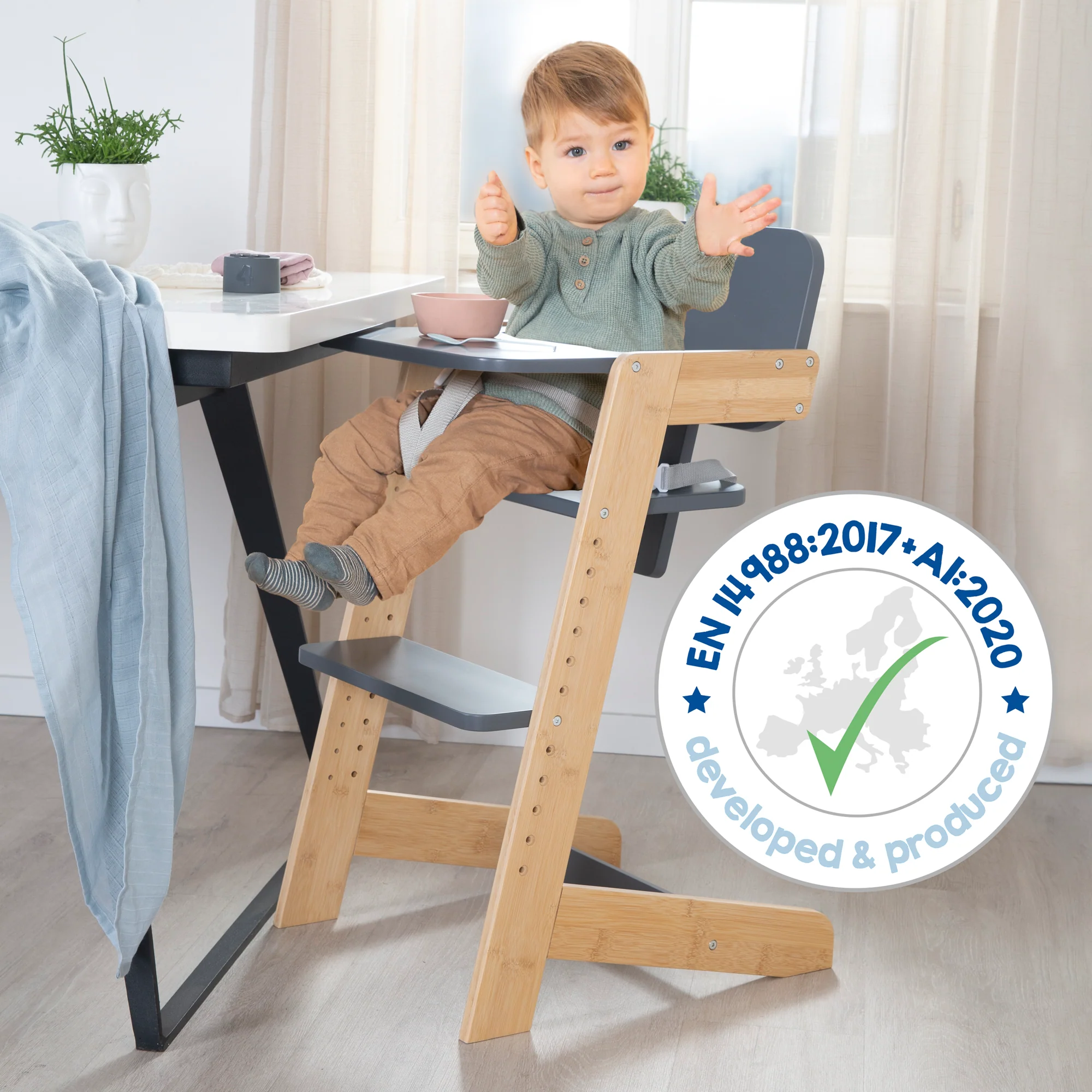 Babyhochstuhl 'Nature Up' mit abnehmbarem Essbrett - Bambus natur / Anthrazit - Image 10