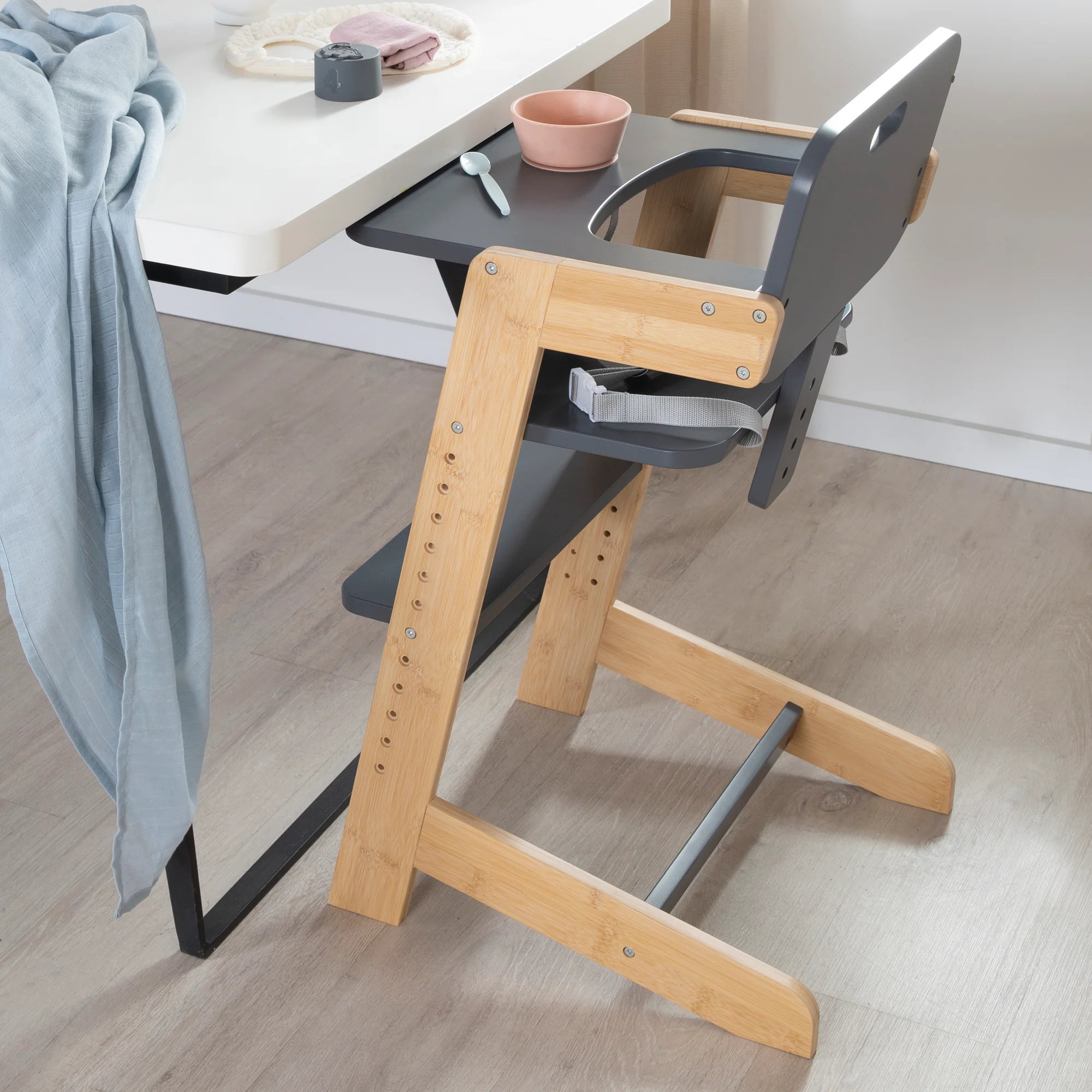 Babyhochstuhl 'Nature Up' mit abnehmbarem Essbrett - Bambus natur / Anthrazit - Image 8