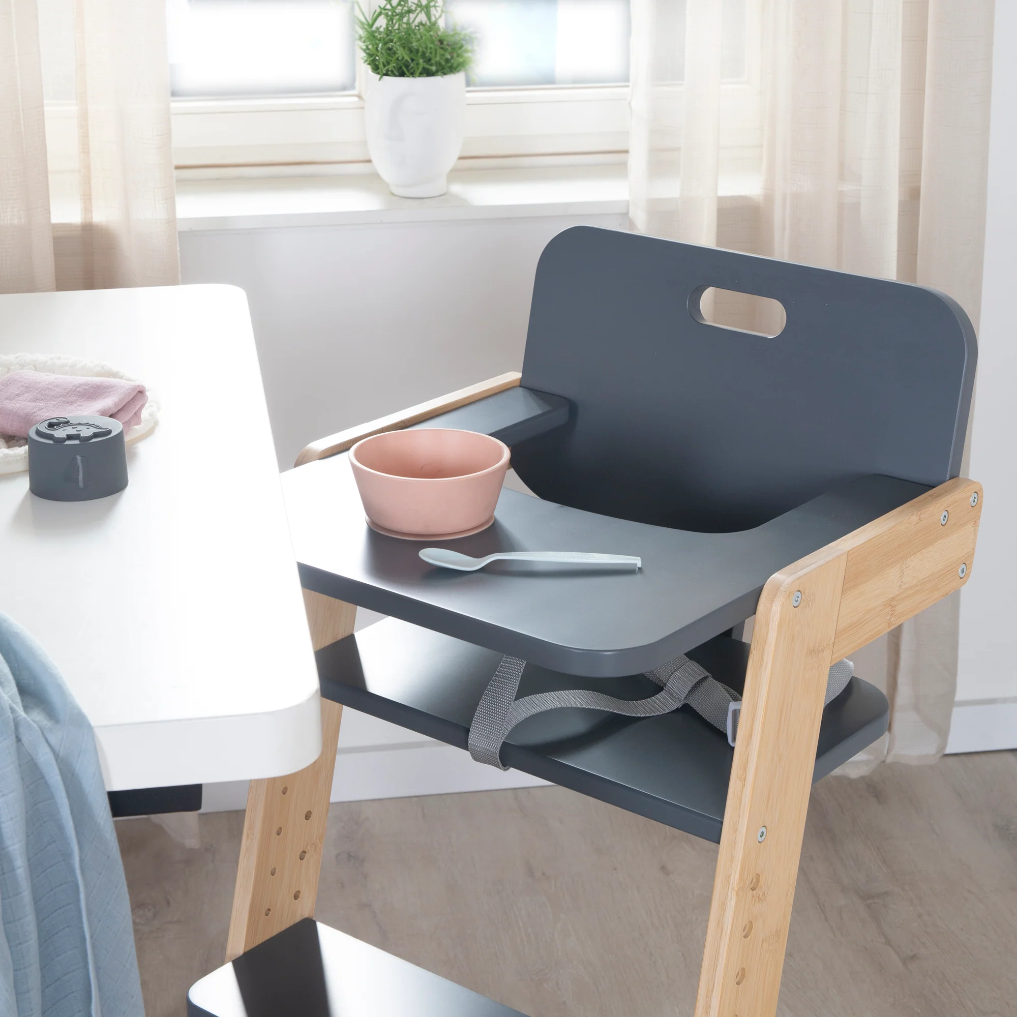 Babyhochstuhl 'Nature Up' mit abnehmbarem Essbrett - Bambus natur / Anthrazit - Image 9
