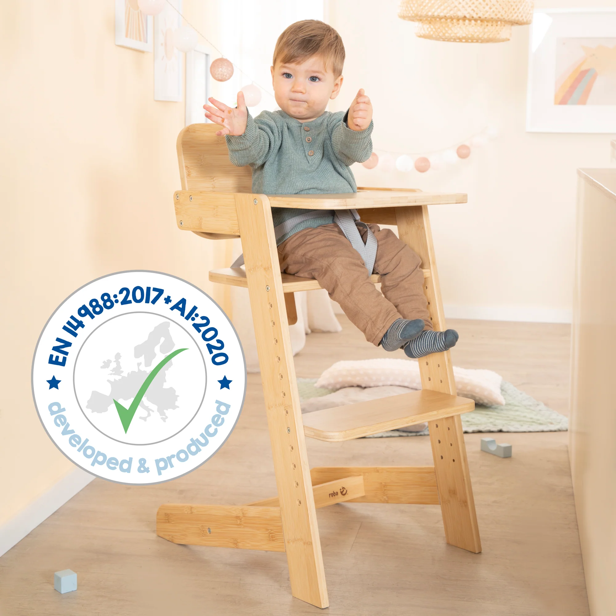 Babyhochstuhl 'Nature Up' inkl. Essbrett - aus FSC-zertifiziertem Bambusholz - Image 12