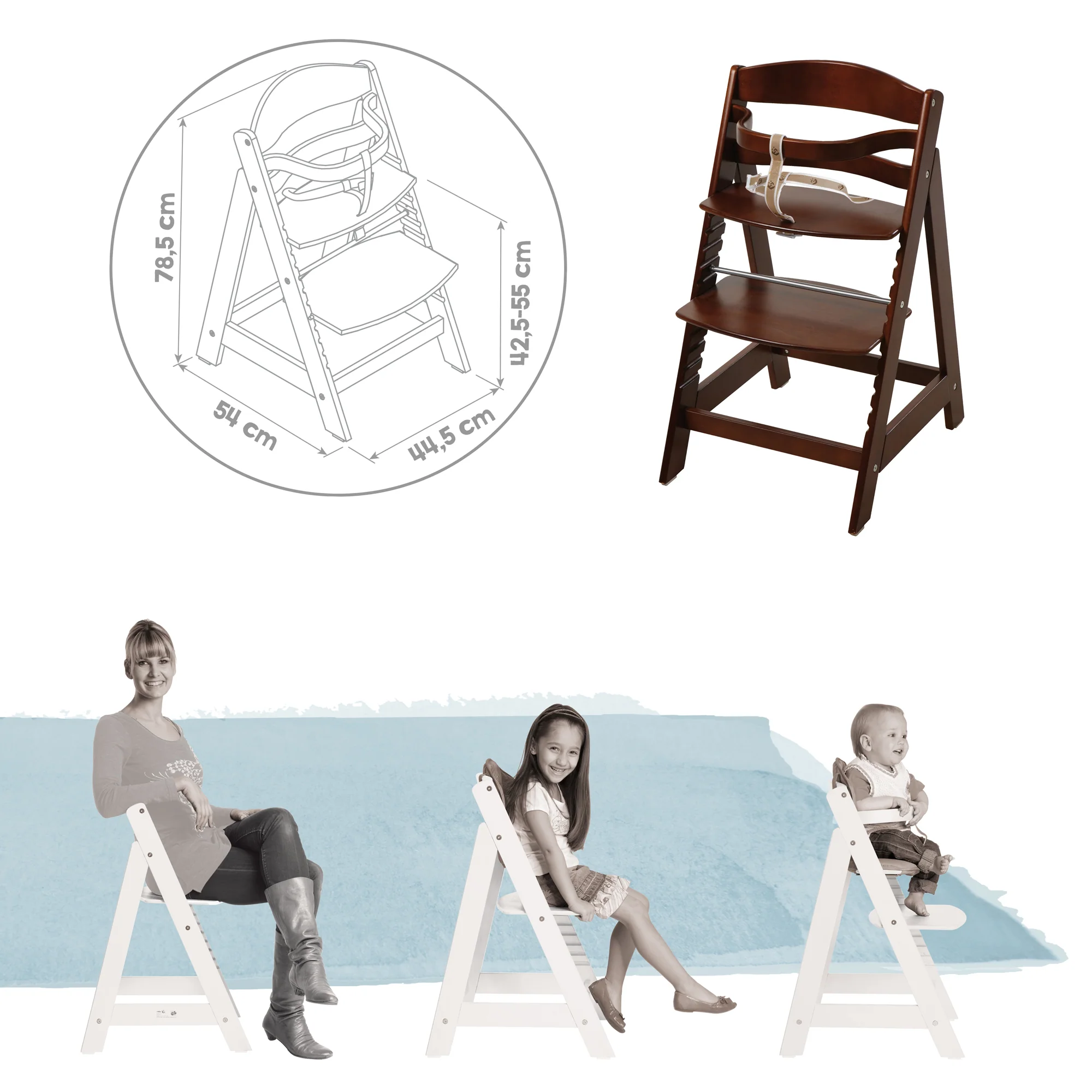 Treppenhochstuhl 'Sit Up III' - Mitwachsend bis zum Jugendstuhl - Holz, braun gebeizt - Image 5