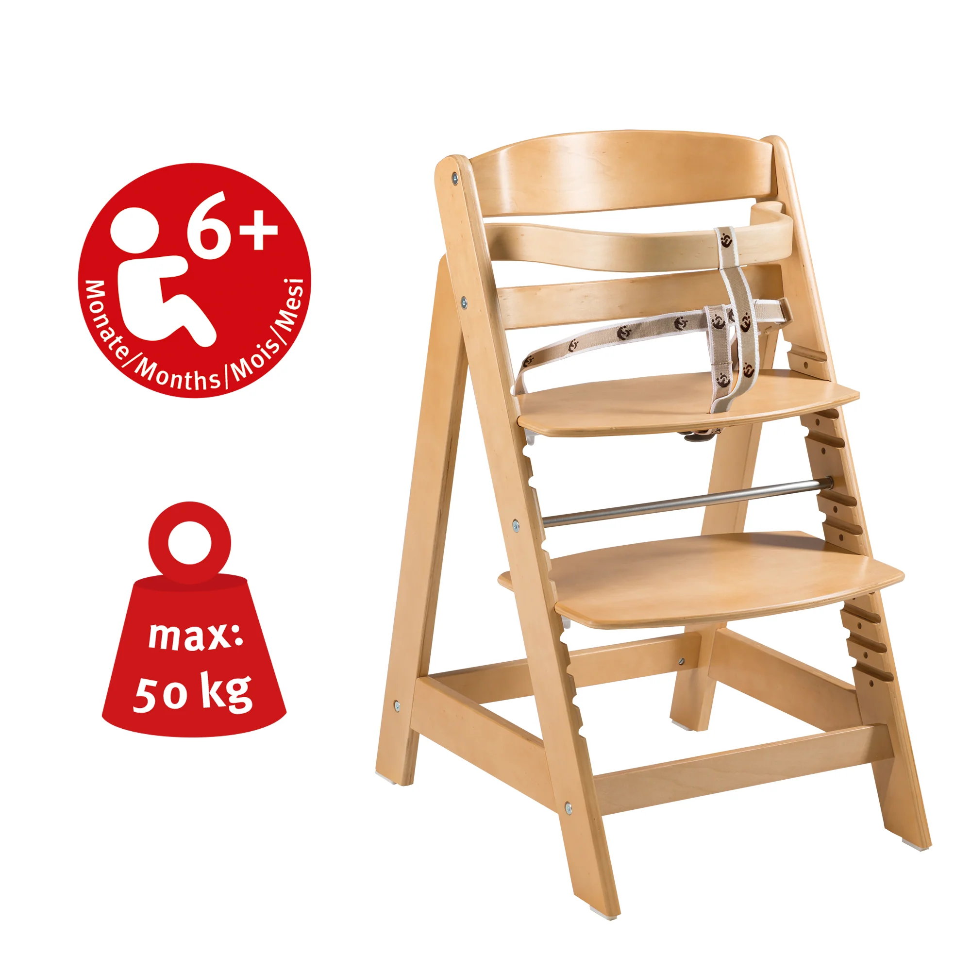 Treppenhochstuhl 'Sit Up Click', mitwachsend, innovativer Klickverschluss, Holz, naturfarben - Image 7