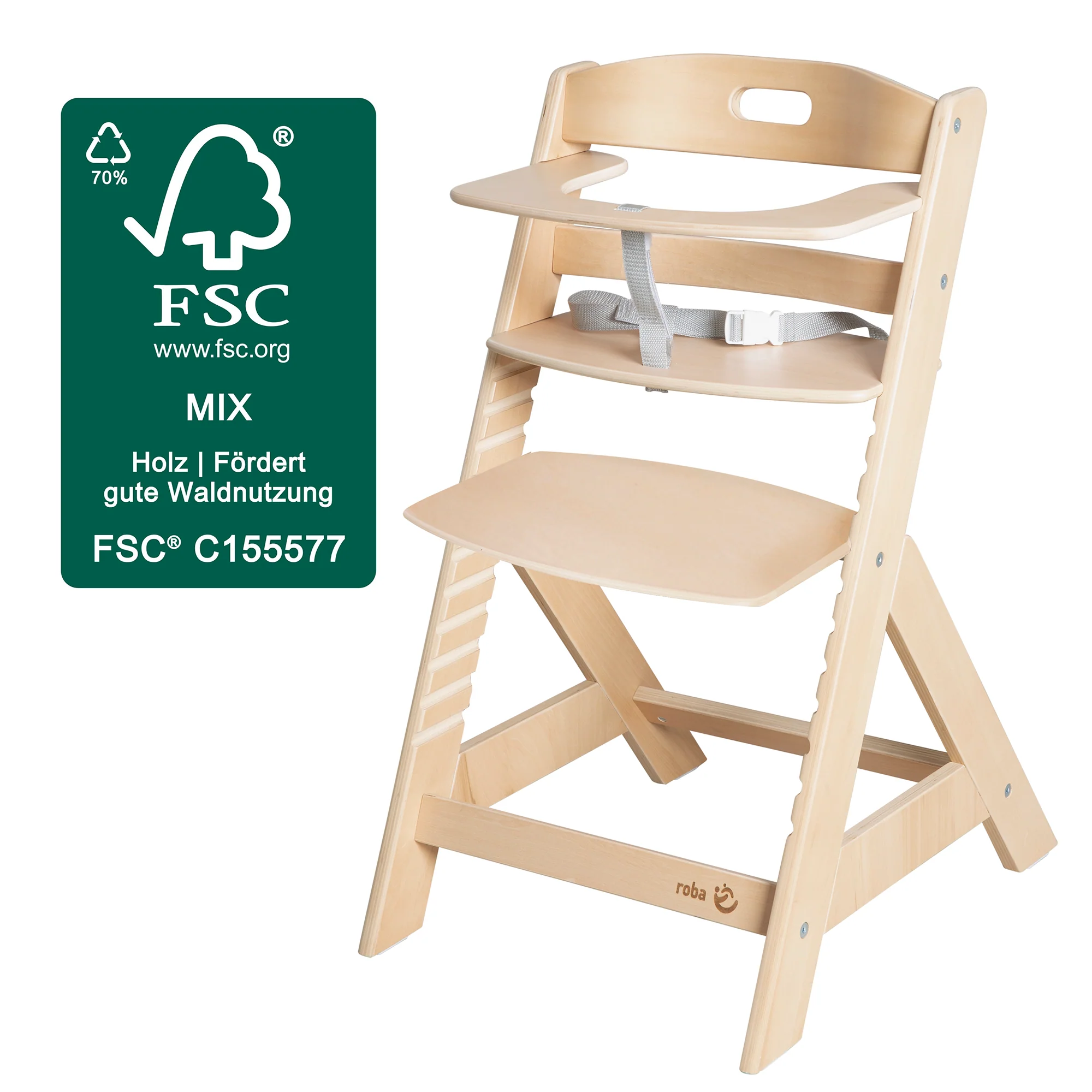 Babyhochstuhl 'Liv Up' inkl. Hochstuhl Organizer - FSC zertifiziertes Holz - Natur - Image 3