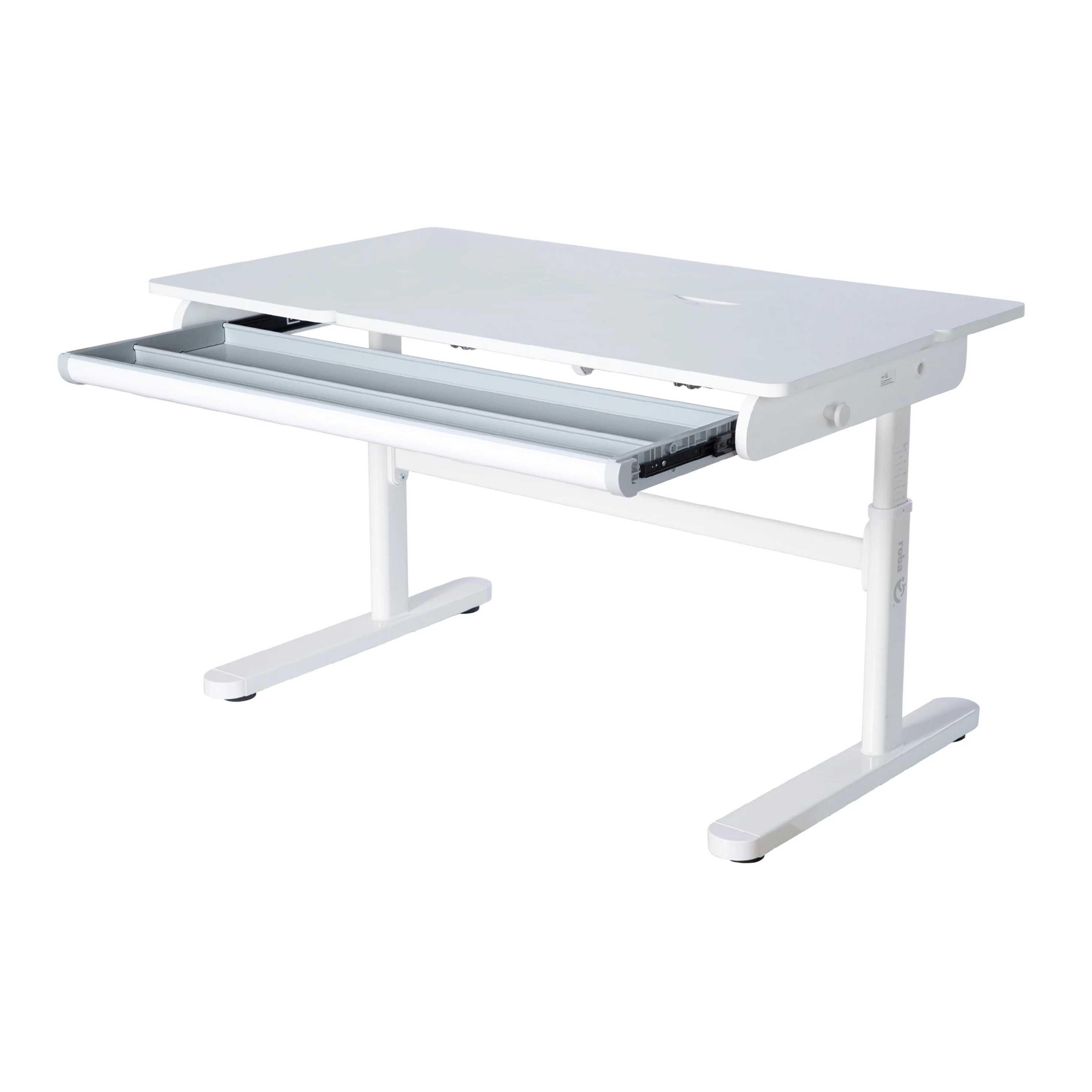 Schreibtisch teilneigbar mit Schublade weiß - Höhenverstellbarer Kinderschreibtisch 62-78 cm - Rechte Tischhälfte neigbar - Mit Stauraum & ergonomischer Arbeitsfläche - 110x60 cm - Kinder & Jugendliche - Modern & Stabil - Image 5