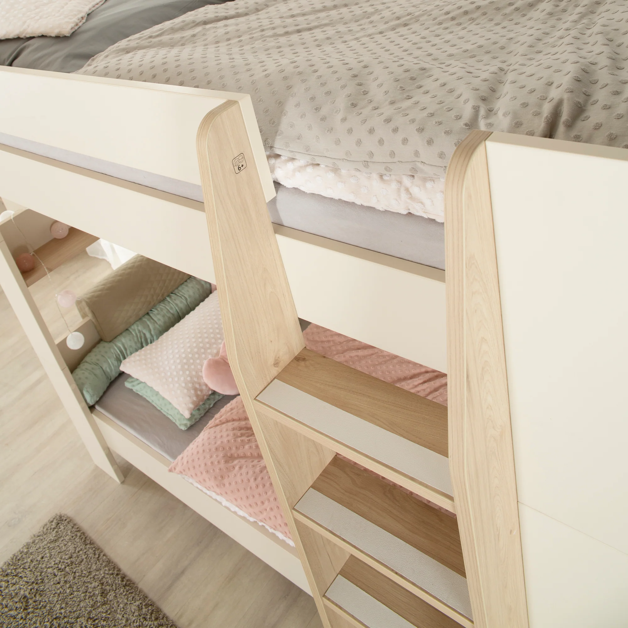 Hochbett Set 'Double' - Serie 'Flexi Grow' - Cashmere / Eichen-Dekor - Image 4
