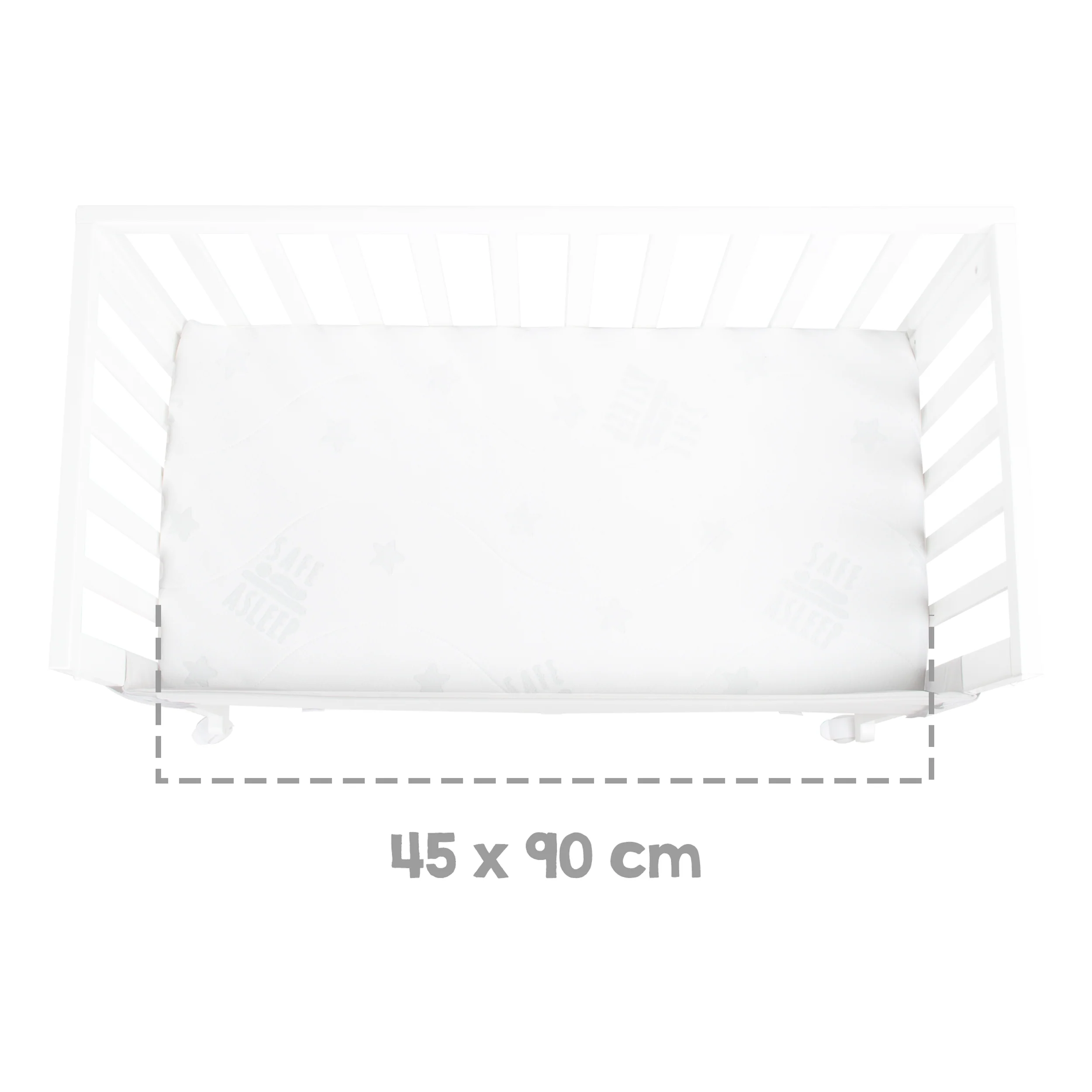 Stuben- & Beistellbett 3in1 mit Barriere + Matratze - Holz weiß - Image 13