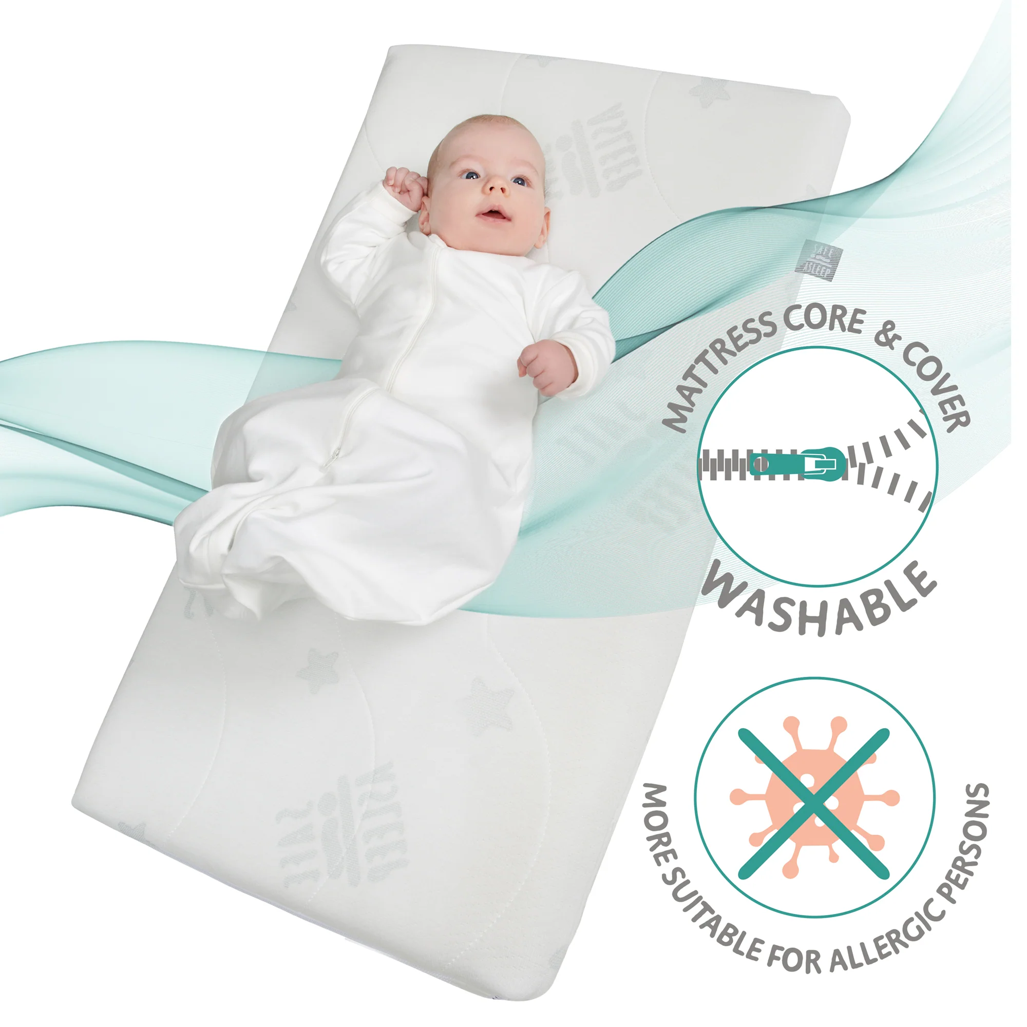 Stuben- & Beistellbett safe asleep® 3 in 1 - 45 x 90 cm inkl. Zubehör & Mesh-Barriere - Image 10