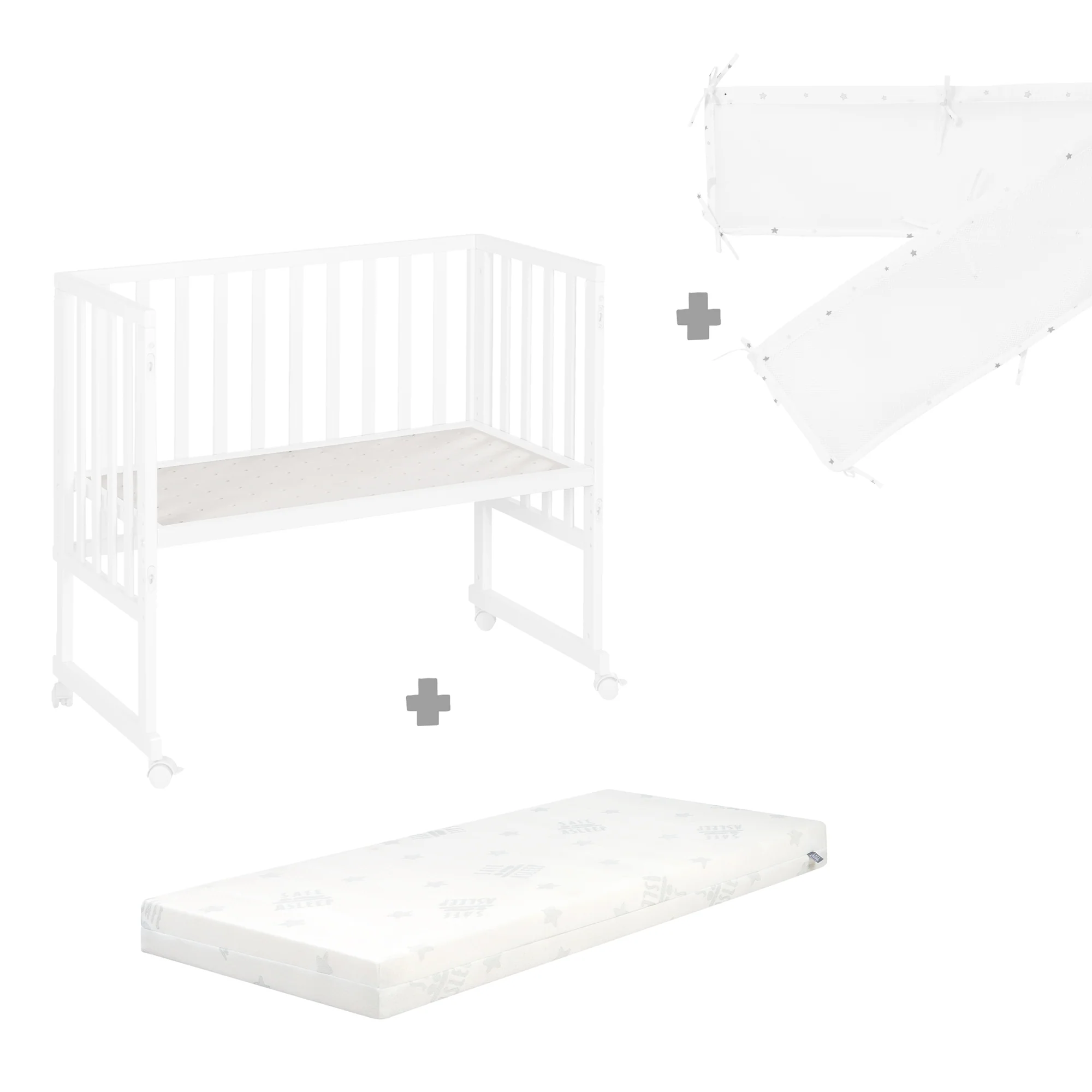 Stuben- & Beistellbett safe asleep® 3 in 1 - 45 x 90 cm inkl. Zubehör & Mesh-Barriere - Image 12
