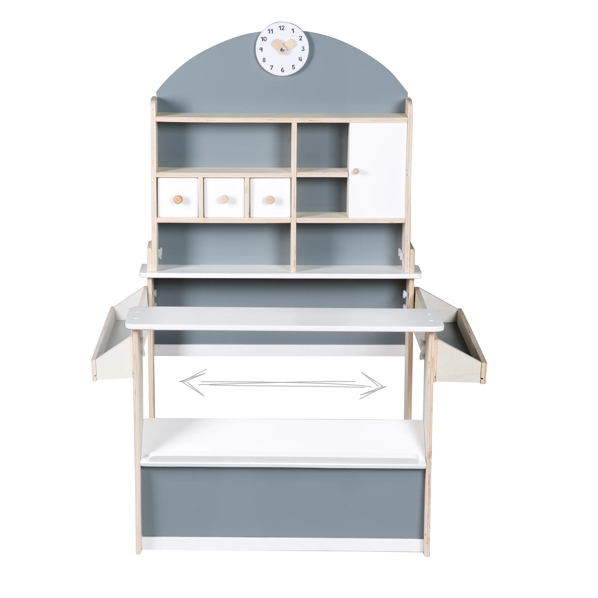 Kaufladen für Kinder, Kaufmannsladen aus Holz, Verkaufsstand mit Theke und Seitentheke - Image 6