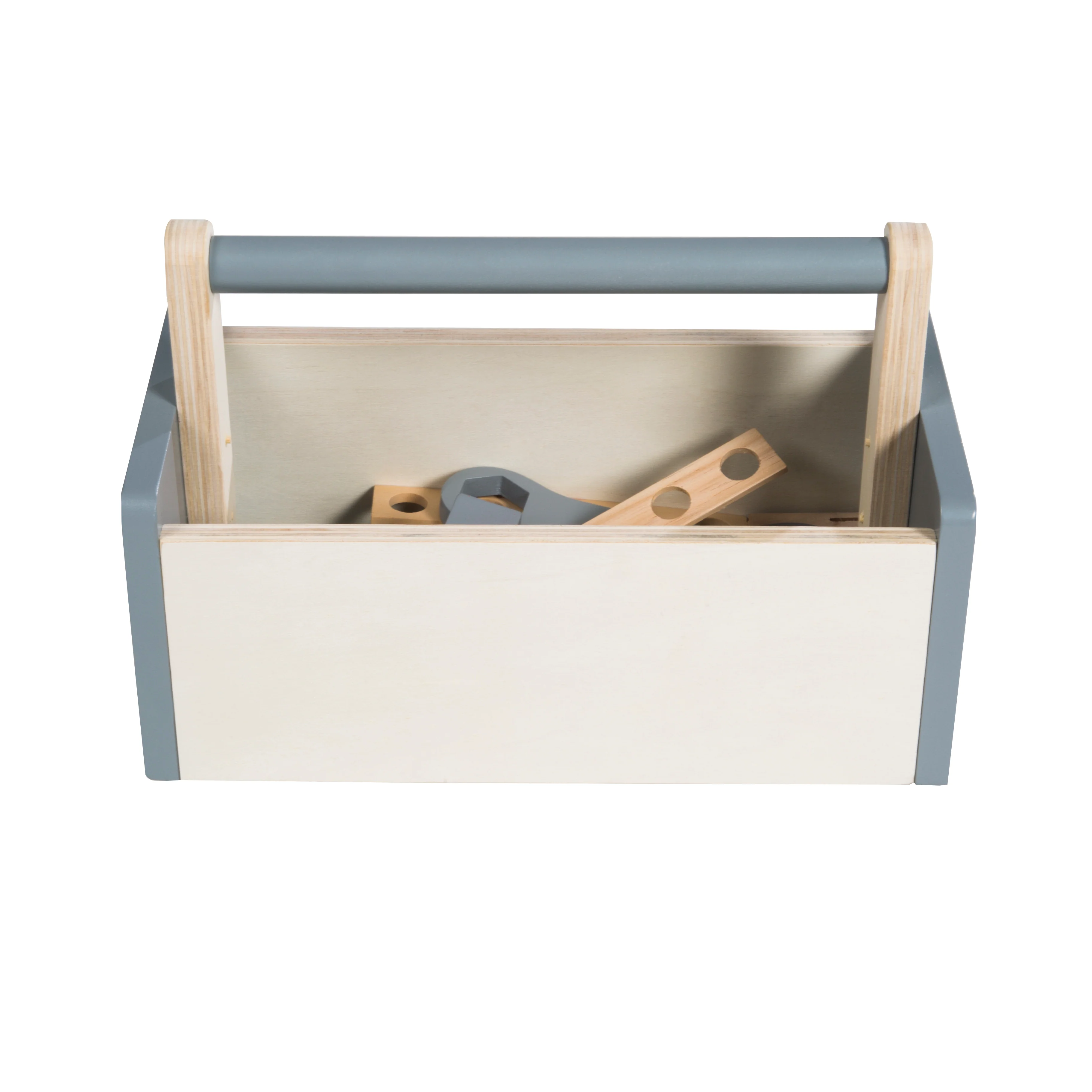 Werkzeugkiste für Kinder, Holzwerkzeugkasten, Holzbaukasten inklusive 22-teiligem Werkzeug - Image 6