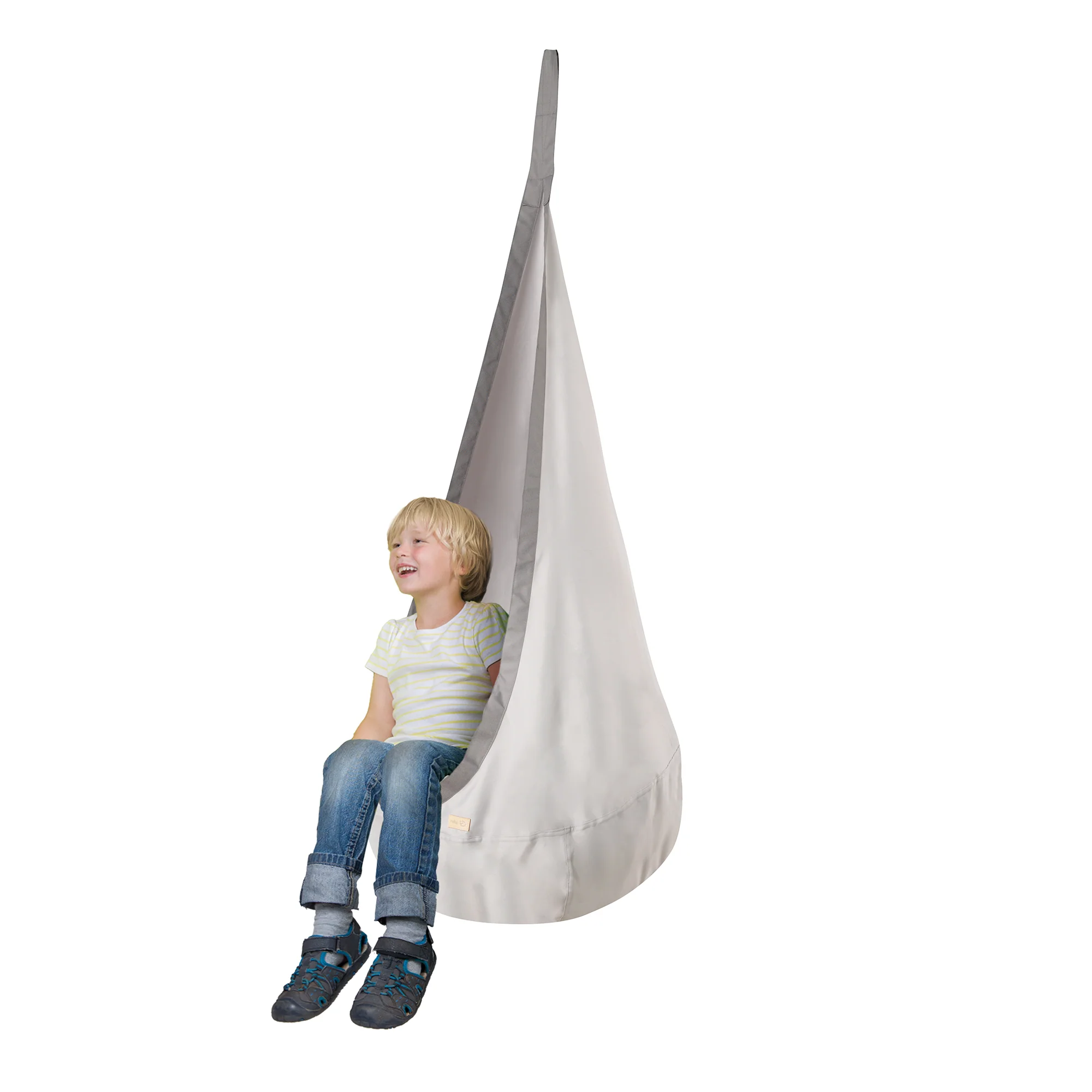 Hängesack grau, Kinder Hängesitz/Hängesessel/Sitzsack fürs Kinderzimmer oder draußen - Image 3