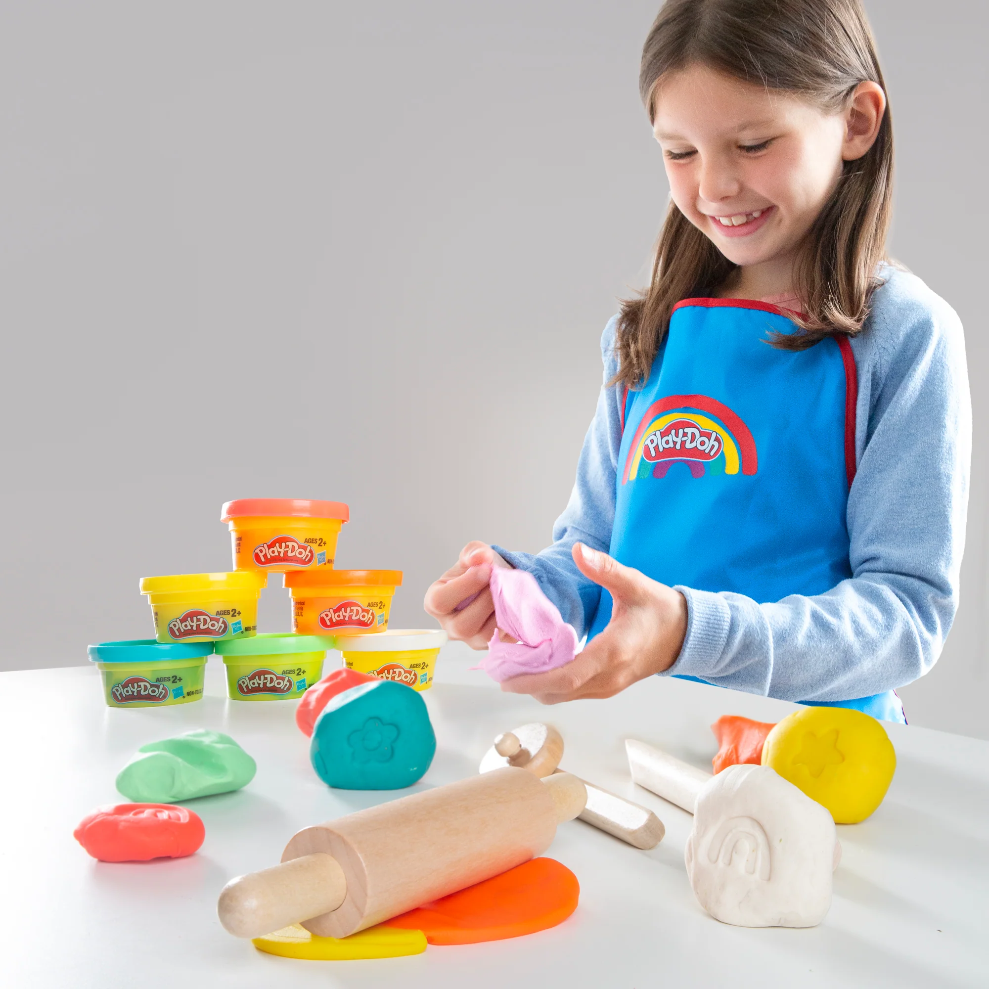 roba x Play-Doh Set mit Kreativmatte, Knetdosen, Box, Schürze & Holzwerkzeugen - Image 12
